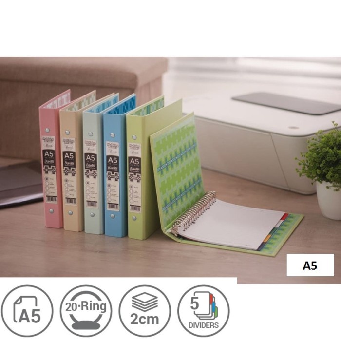 

BANTEX BINDER A5 20 RING WARNA PASTEL