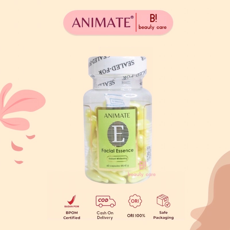 [READY SIAP KIRIM] Animate Facial Essence Vitamin E | Serum Wajah BPOM | Animate Serum Vitamin E Wajah Glowing Original |  Skincare Animate | Animate Instan Whitening Series  5in1 | Paket Wajah Animate Skincare Pink Biru Hijau