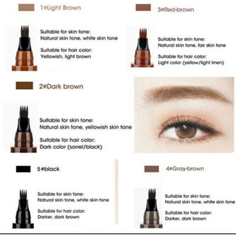 3D eyebrow pensil alis 4 mata waterproof anti air original