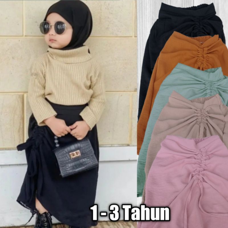 ROK SERUT CRINCLE AIRFLOW ANAK M 1-3 TAHUN ROK KERUT Panjang Anak Perempuan rok anak crinkle