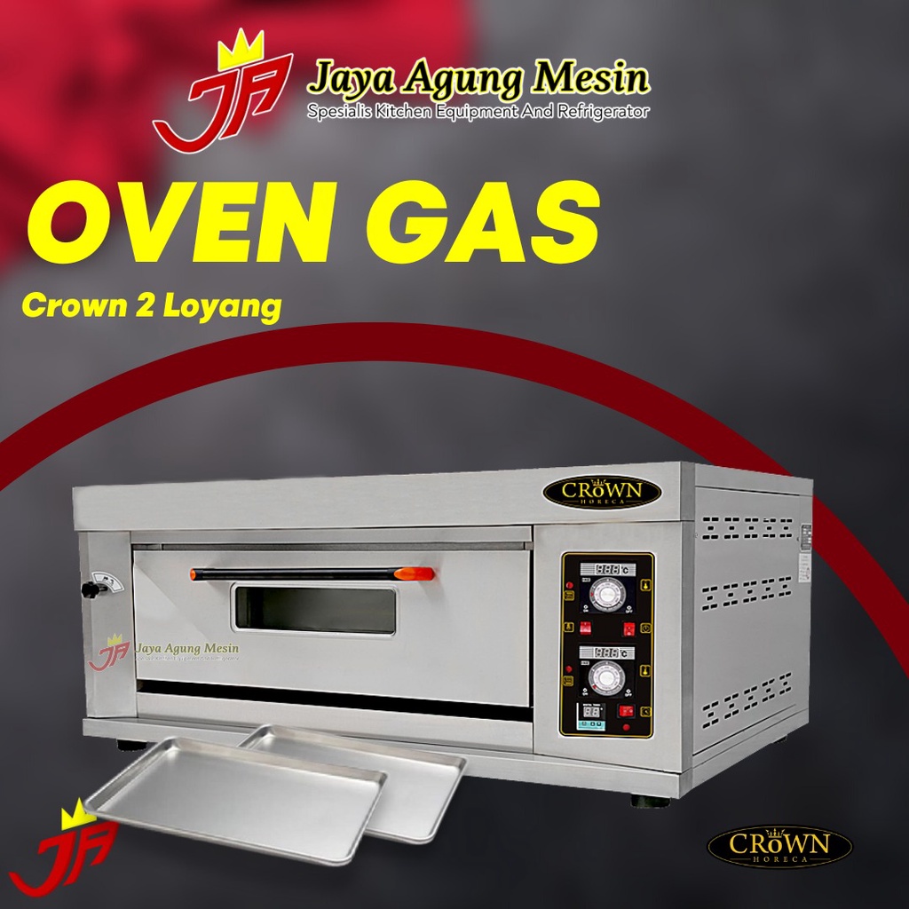 Jual Oven Gas Otomatis 2 Loyang Crown YXY20AS/Oven Roti 1Deck 2Loyang