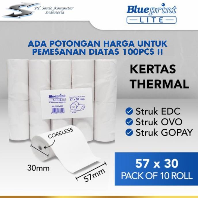 

BLUEPRINT LITE 57X30 THERMAL PAPER KERTAS STRUK KERTAS KASIR 57X30MM