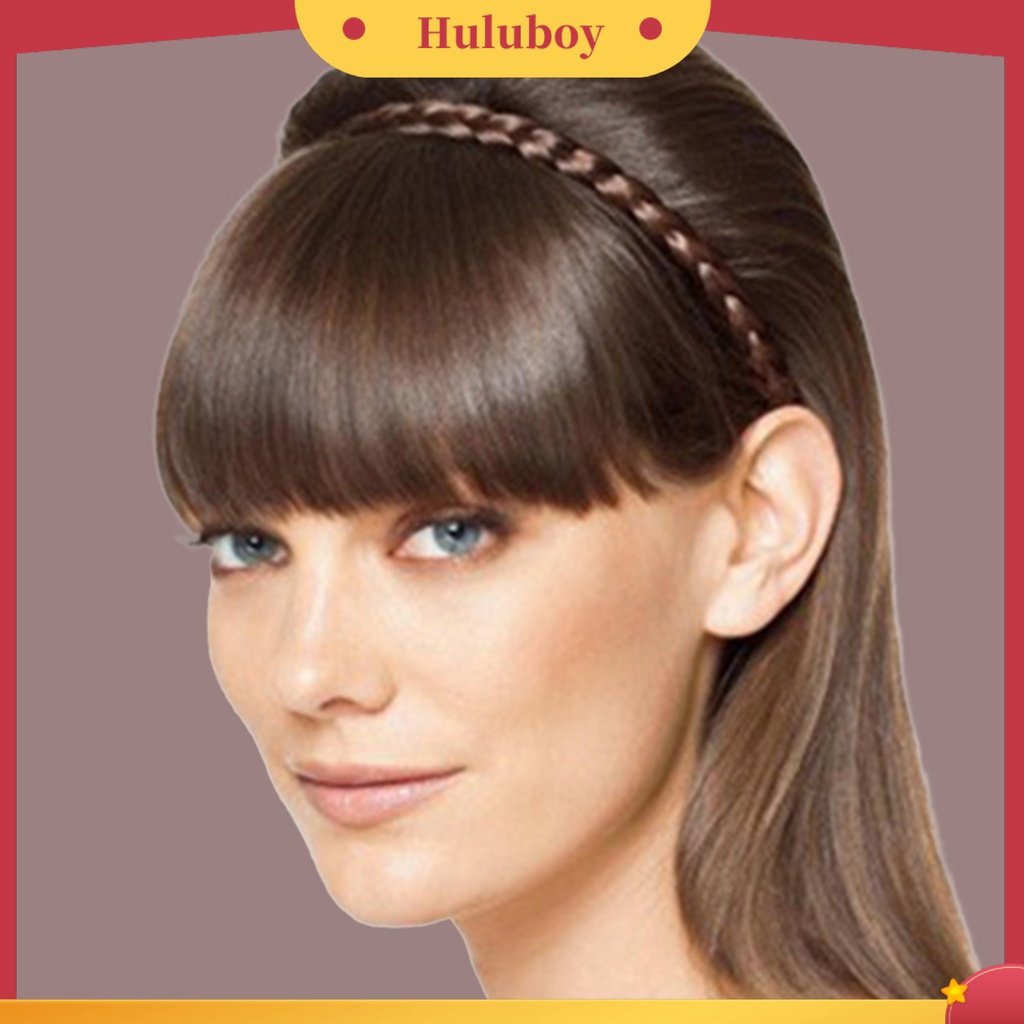 Bando Rambut Sintetis Model Kepang Ukuran 1 / 1.5 / 1.8cm Untuk Wanita