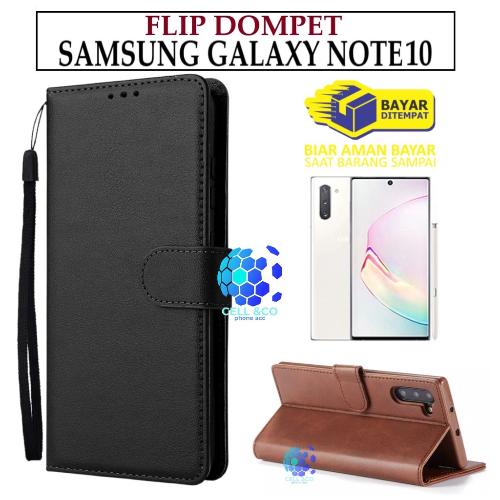 FLIP COVER SAMSUNG GALAXY NOTE 10 LEATHER WALLET PREMIUM FLIP CASE BUKA TUTUP KESING HP CASING FLIP CASE WALLET SAMSUNG GALAXY NOTE 10