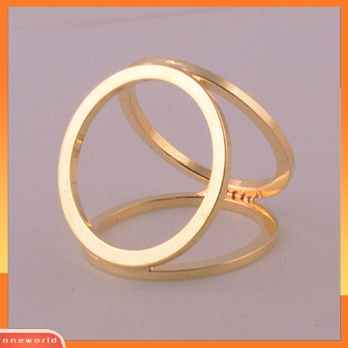 [WONE] Hot Fashion Berlapis Emas Tiga Cincin Syal Sutra Gesper Klip Bros Pin Hadiah