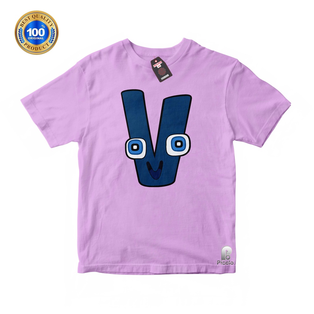 BAJU ANAK KAOS ATASAN ANAK KARAKTER V ALPHABET LORE UNISEX Bahan COTTUN (FREE NAMA)