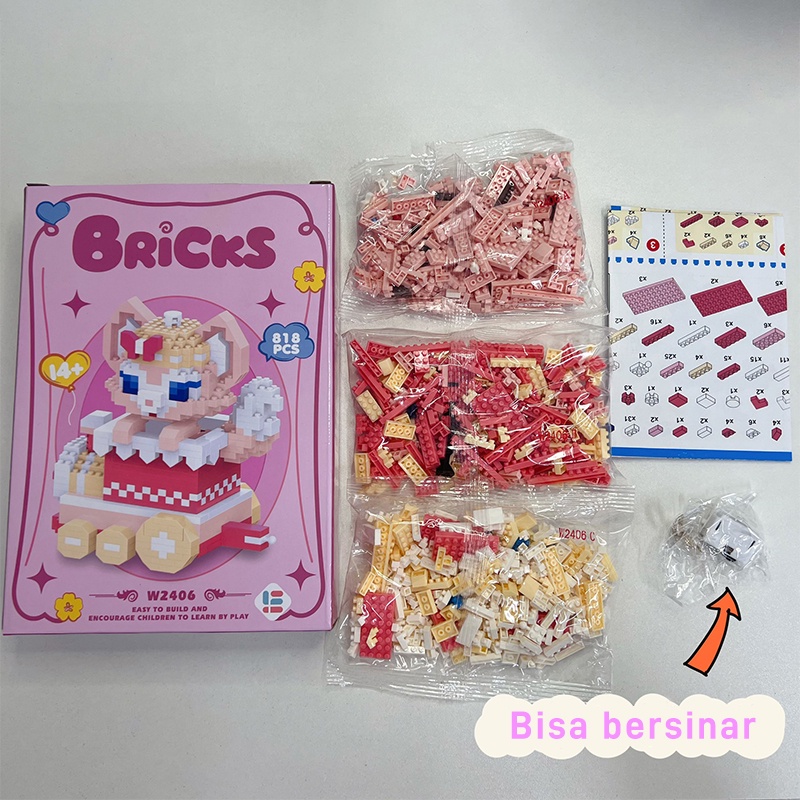 Mainan Balok Susun Mobil kereta Train Mainan Anak Mainan Edukasi DIY 3DPuzzle Nano Block