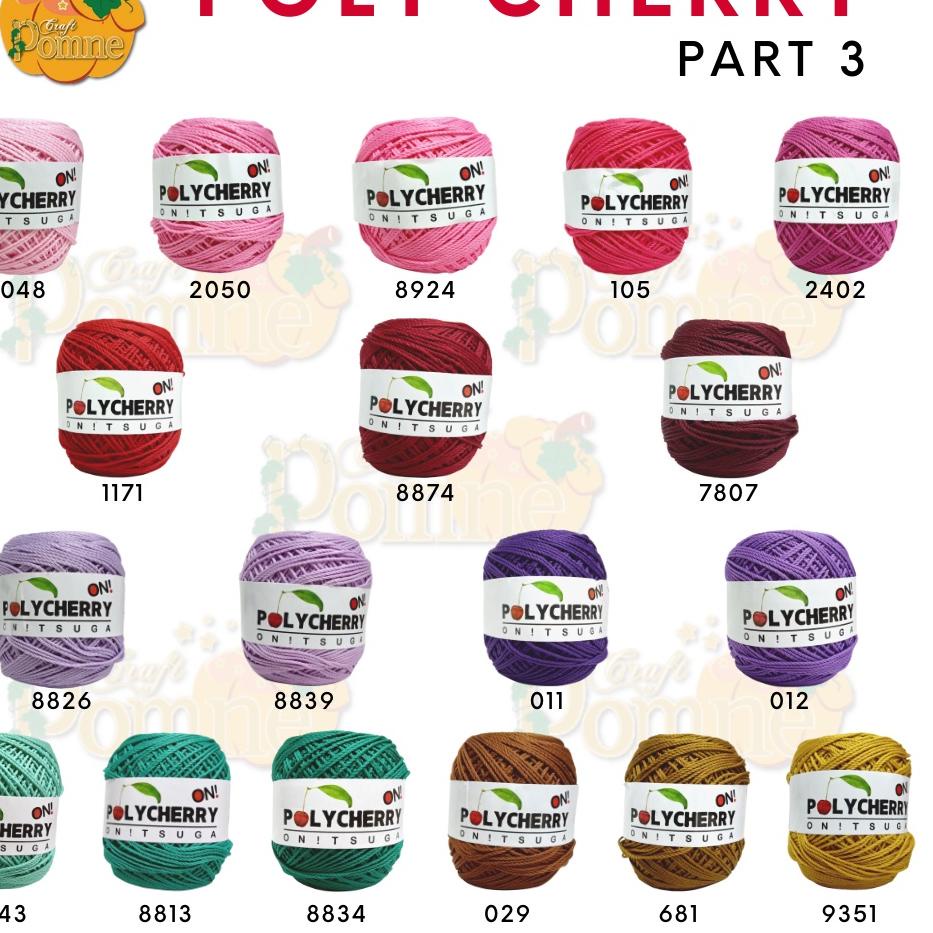 Terdepan MURAH ORI Benang Rajut Onitsuga Poly Cherry (Polyester Yarn) - polycherry crochet yarn | be