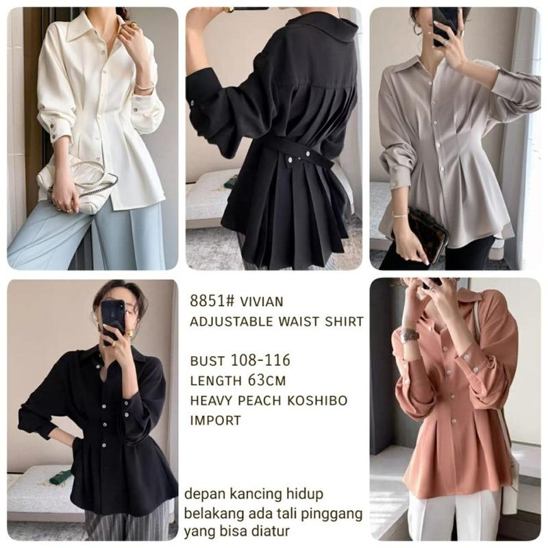 Blouse Wanita Lengan Panjang Atasan Wanita Polos Model Ruffel Terbaru Korean Style Bahan Katun Twisc