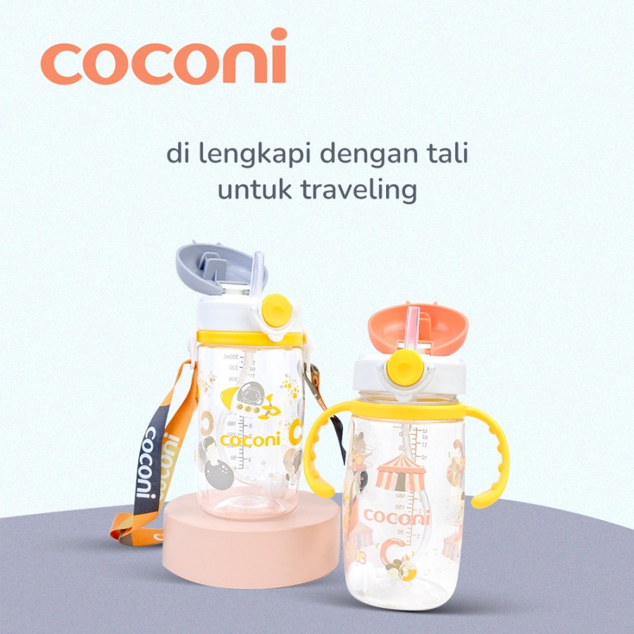 Coconi Tritan Sippy Cup with Strap 350ml / Baby Water Bottle