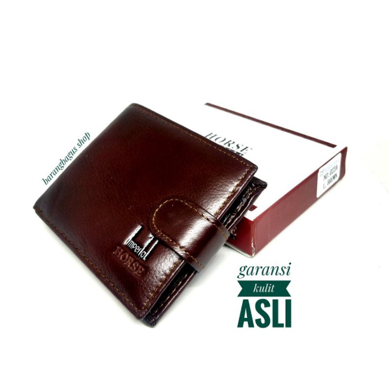 Dompet kulit asli pria original import imperial horse ukuran sedang / standar