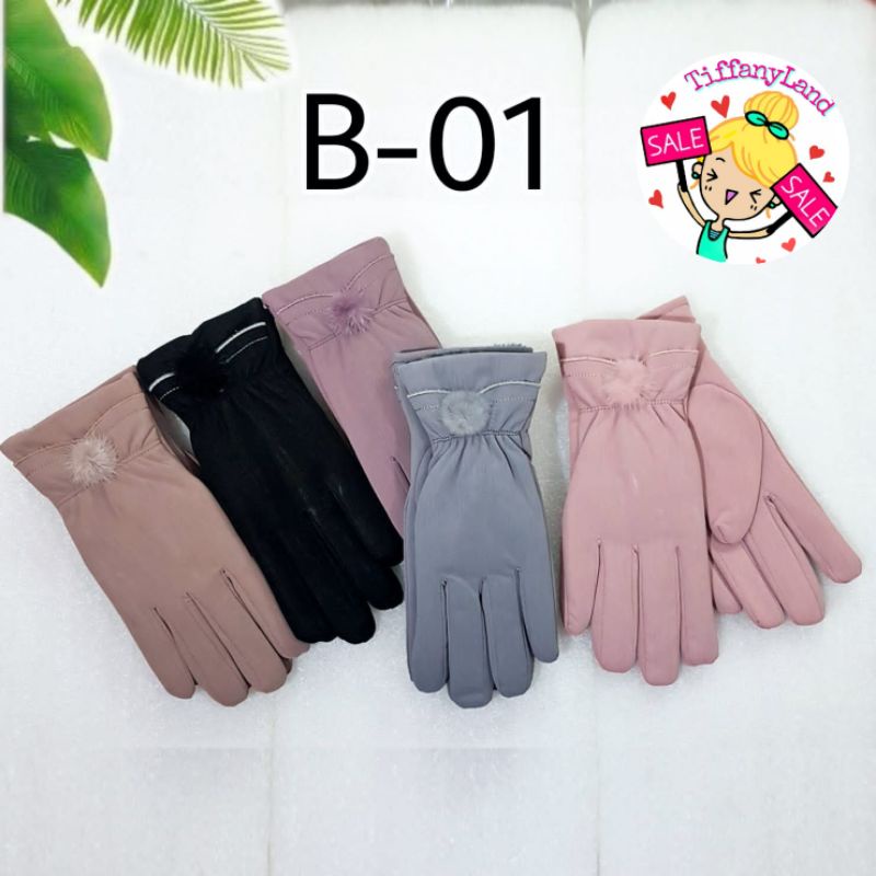 sarung tangan wanita full touch screen fashion tebal B-01