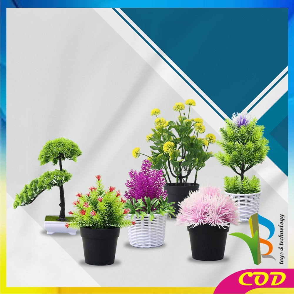 RB-C606 C611 Ornamen Tanaman Bunga Bonsai Plastik Dekorasi Meja Pajangan Tanaman Hias Artificial Flower / Bunga Hias Dekorasi Ruangan