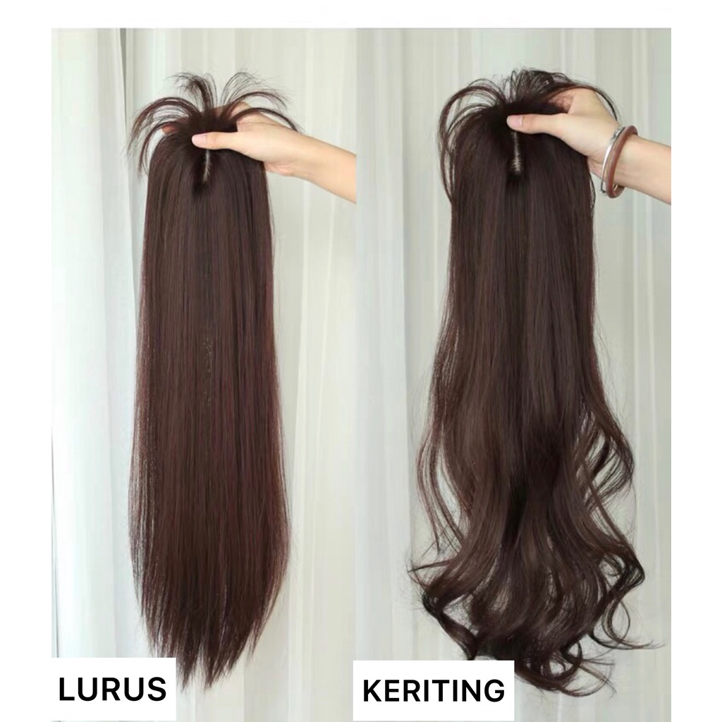 TOUPEE PANJANG / HAIR TOPPER PANJANG (Penutup botak/Rambut tipis) (KIM)