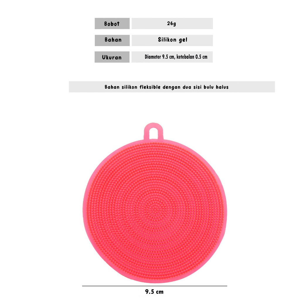 Spons Cuci Piring/Tatakan Gelas Anti Panas/Silikon Pembersih Dapur Serbaguna Diswashing