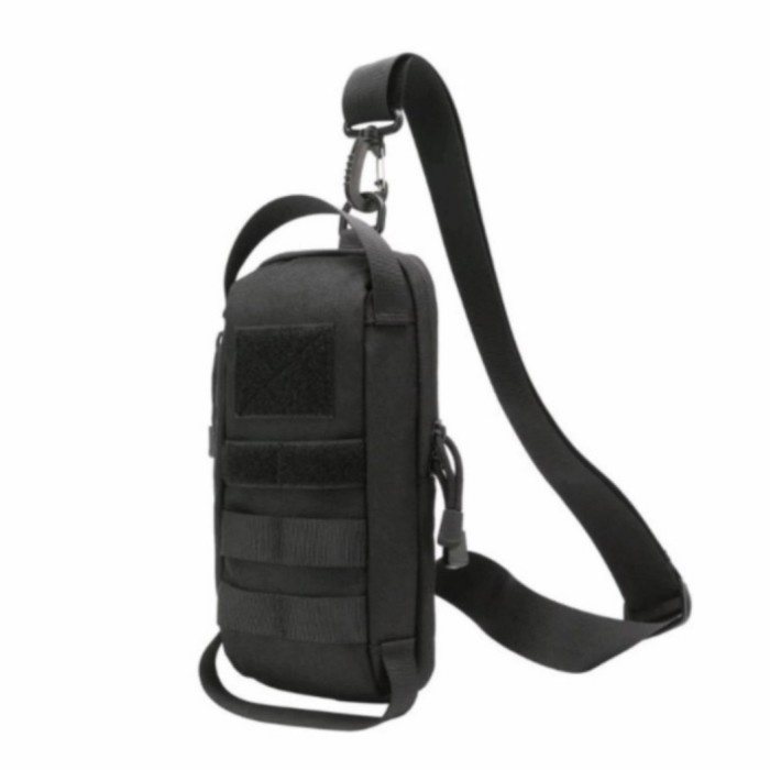 tas selempang pria  Tas Selempang Pria Cordura P168 / Mini Sling Bag / Survival Kit - Hitam(D7C7) Po