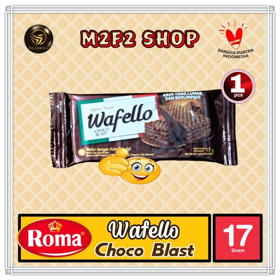 

Roma Wafer Wafello Choco Blast | Krim Cokelat - 17 gr (Kemasan Satuan)