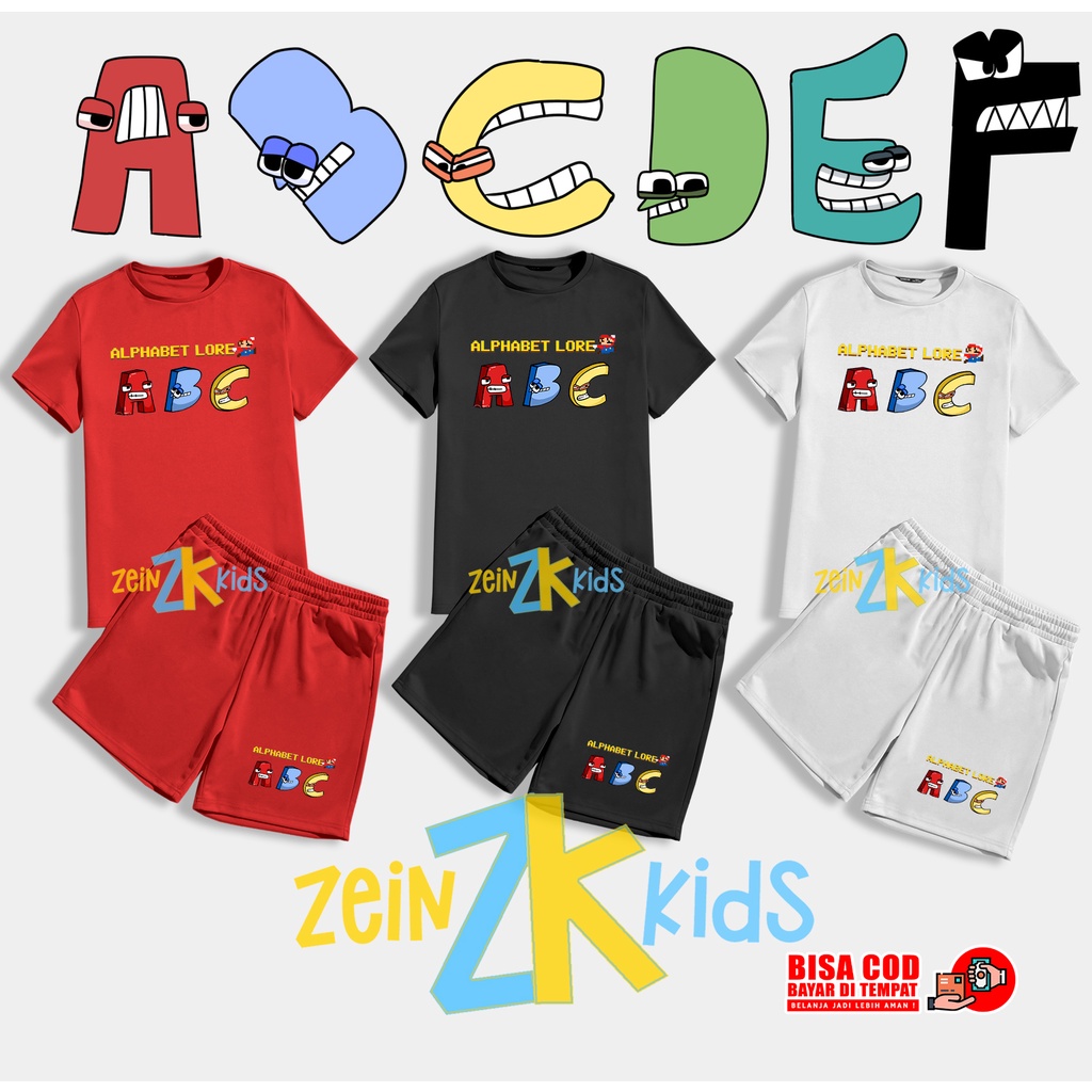 Setelan Anak Alphabet Lore / Kaos Anak Alphabet Lore