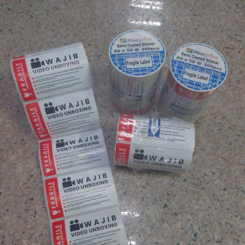 

Label Stiker Unboxing 80x50 Blue Print (300 Pcs)