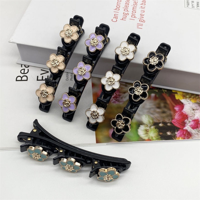 Wanita Korea Fashion Bunga Kupu-Kupu Poni Samping Klip Rambut Gadis Vintage Elegan Duckbill Jepit Rambut Wanita Manis Sederhana Braided Hair Pin Aksesoris Rambut