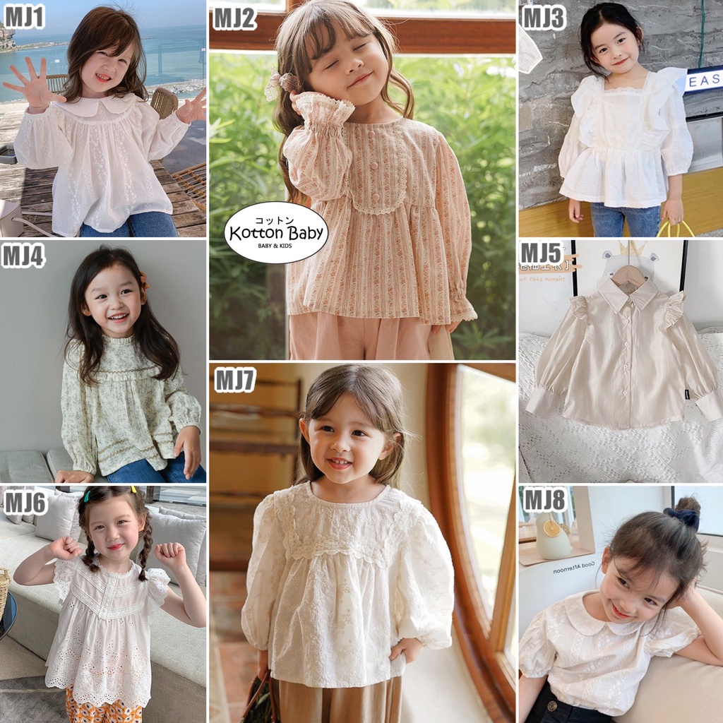 2-6 thn || ATASAN BAJU KAOS KEMEJA BAYI PAKAIAN ANAK PEREMPUAN LENGAN PANJANG catalog MDD MJ