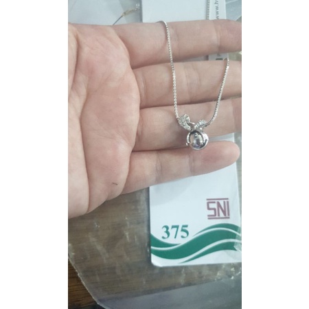 Kalung koye molly rantai love hati kunci emas asli 375 muda white gold mas putih