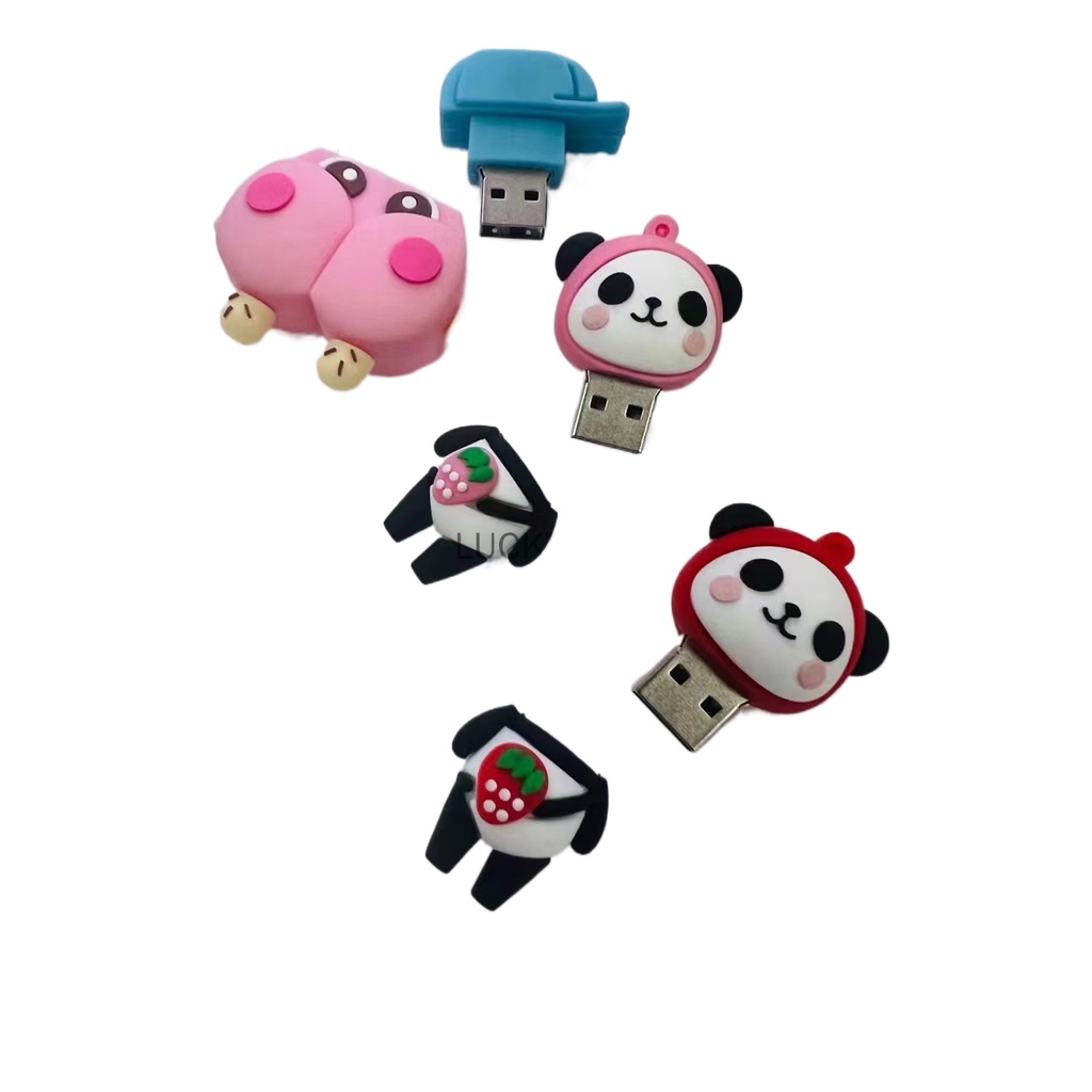 Flashdisk Kartun Cute Panda 1TB 2TB 128GB Pink Butt 1GB 8GB 16GB 32GB 64GB USB Flash Drive