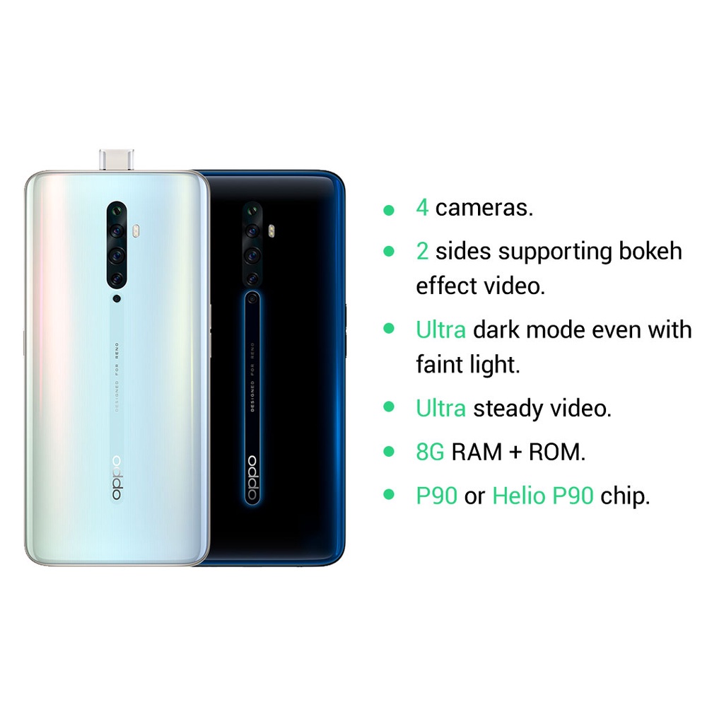 HP OPPO Reno2 Z Ram 8/256GB Smartphone 4G LET 6.53 inci Layar Penuh 16MP+48MP Handphone