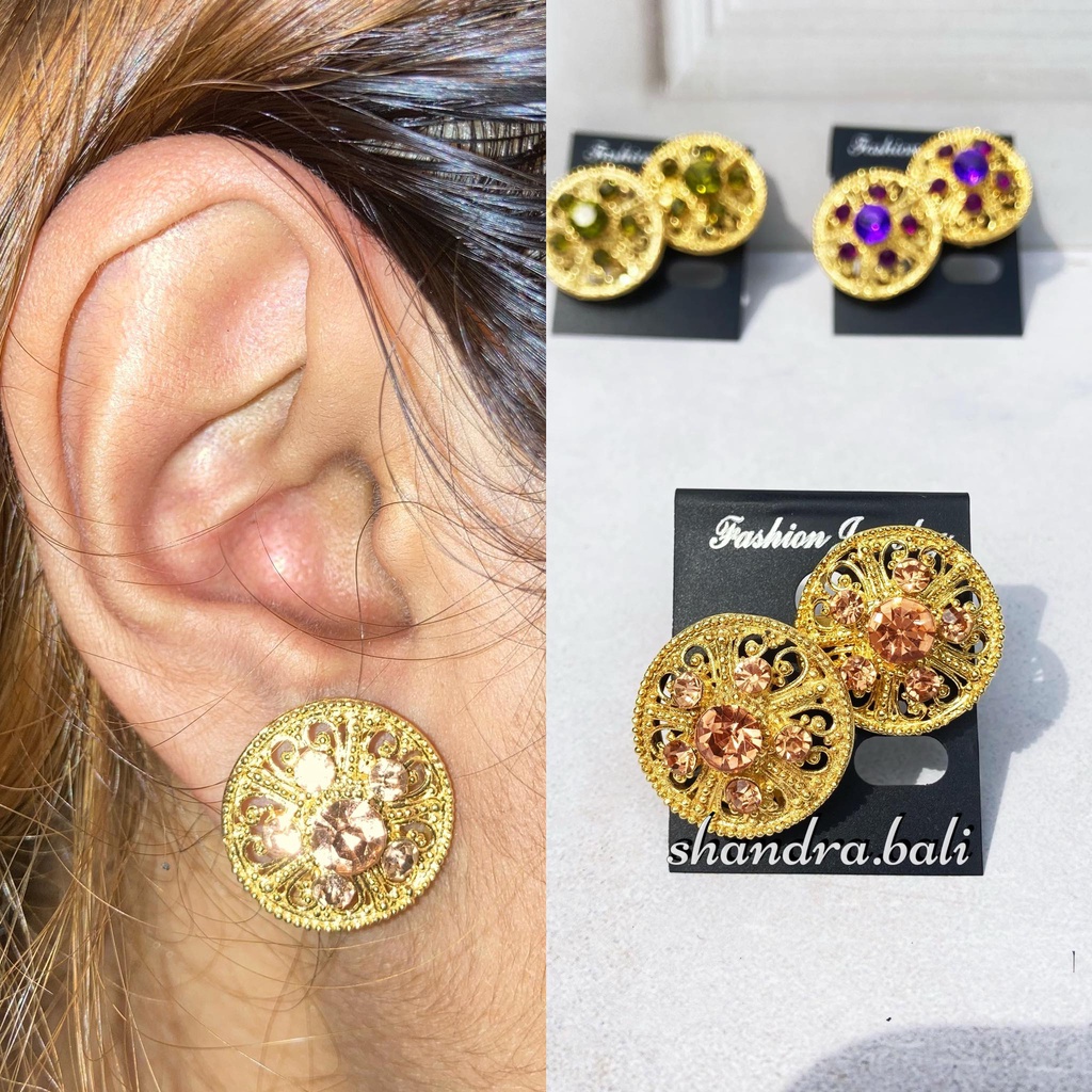 Anting / Sumpel Alpaka Emely Sirkon Aksesoris Perhiasan Baju Kebaya Bali