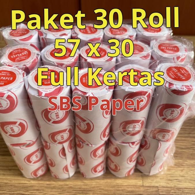 

( ISI 30 ROLL) KERTAS PRINT KASIR THERMAL PAPER ROLL 57 X 30 / 57X30