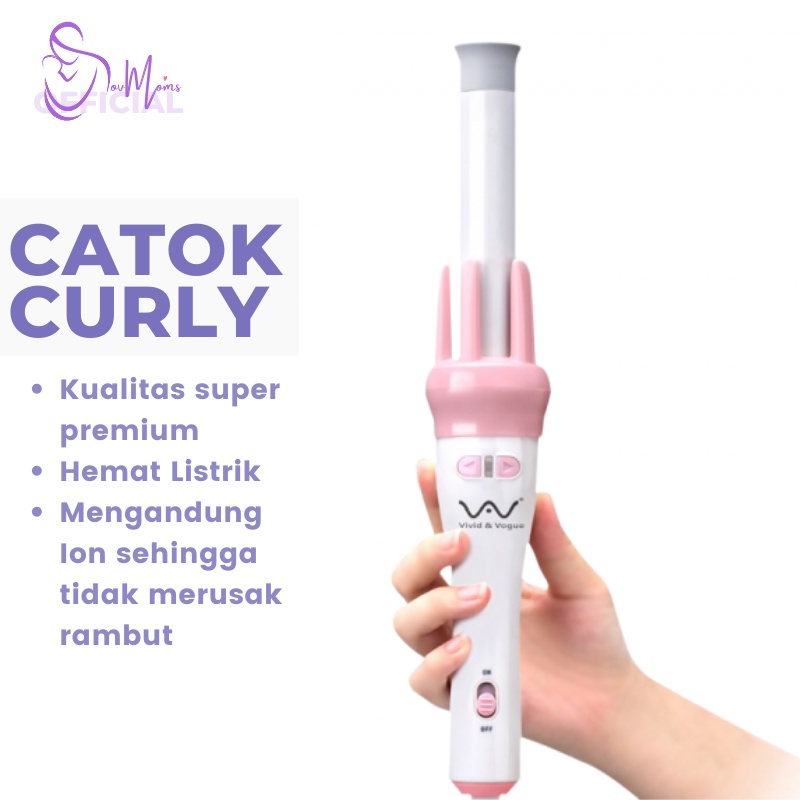 Catokan Cury Rambut Otomatis Alat Kecantikan Catok Rambut Pengeriting Rambut Automatic Catokan keriting Catok Magic Hair Curler Vivido Vogue 4 in 1 Original Premium Terbaru Terlaris Termurah