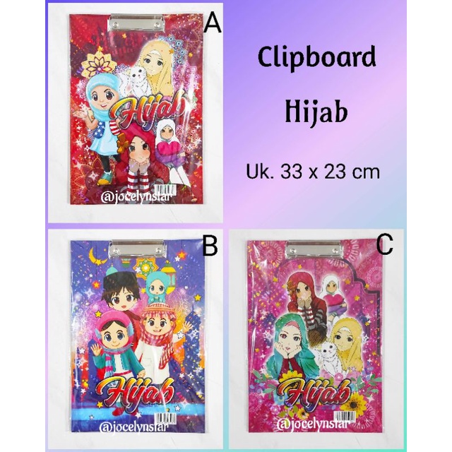 

Papan jalan / clipboard /papan ujian/ clipboard batik, hijab, karakter
