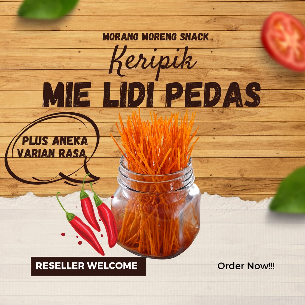 

Mie Lidi 1Kg Pedas Morang Moreng / Cemilan Mi Lidi Lidian Aneka Rasa Kiloan