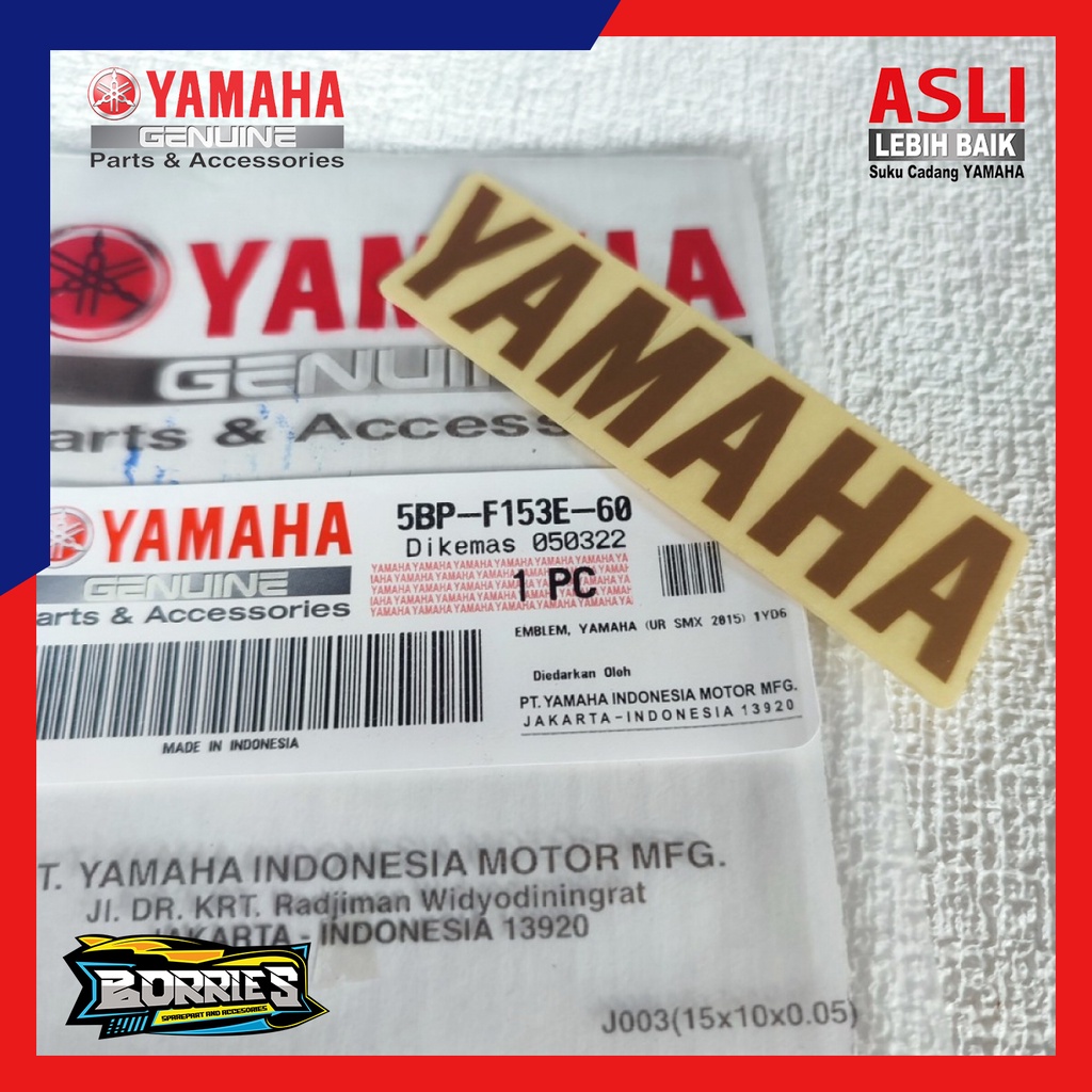 STIKER EMBLEM YAMAHA TUTUP TOOLBOX RX KING 2003 GOLD SE ASLI ORI ORIGINAL YAMAHA YGP 5BP-F153E-60