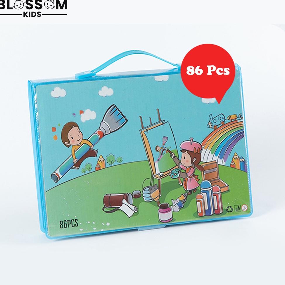 

♘ Crayon Anak Set Koper 86Pcs In 1 Krayon Mewarnai Anak - Blossom Kids ❂