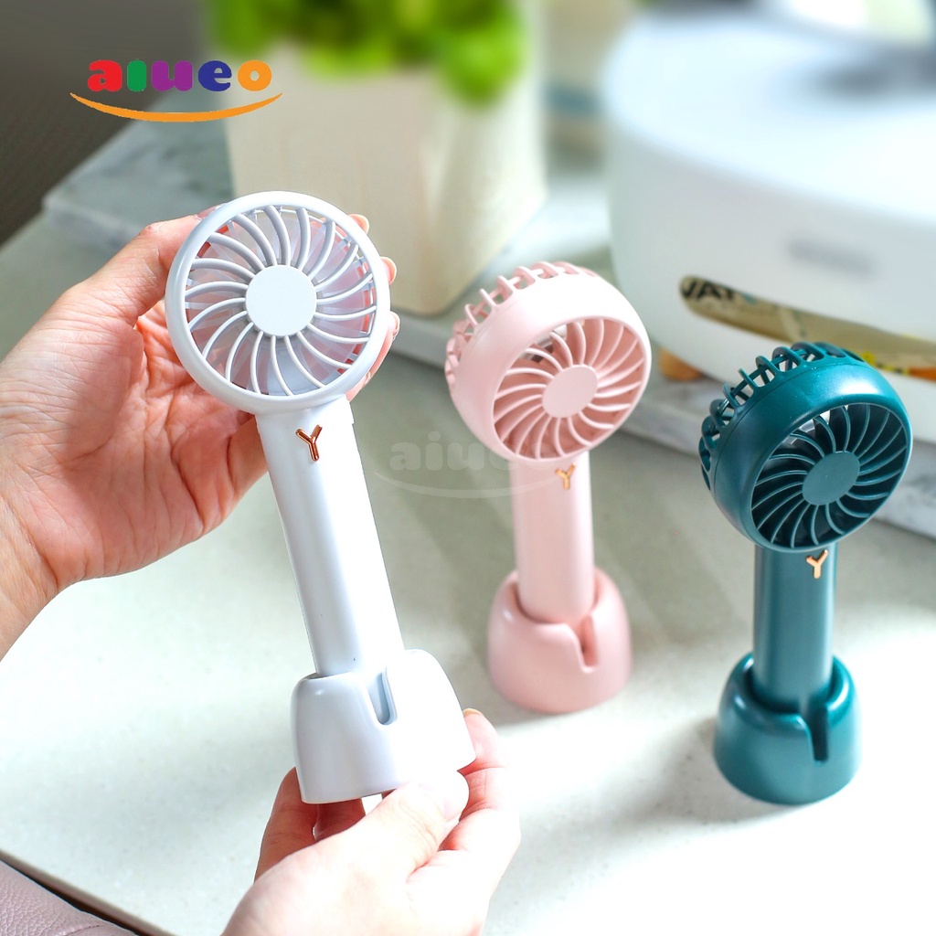 Kipas Angin Mini Portable Konser Travel Genggam Lipat Mini Fan Dengan Dudukan