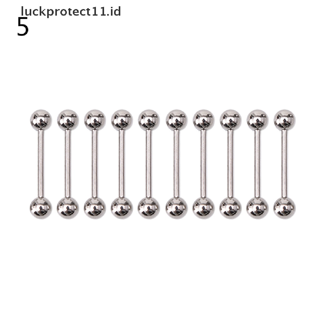 /Fashion Hot// Fashion// 10PCS Stainless steel Bola Lidah Pusar Nipple Barbel Rings Bar Body.