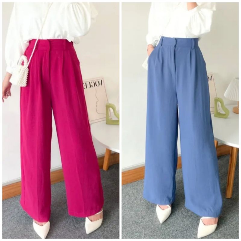 Loose Pants Kulot Crinkle Premium Jumbo Kulot Kekinian