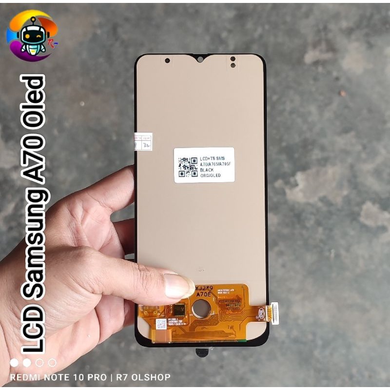 Lcd Samsung A70 A705 Oled Fullset Fingerprint Small Glass