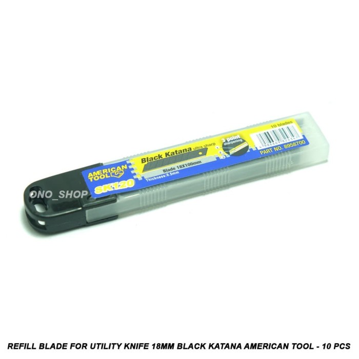 

Refill Blade For Utility Knife 18mm Black Katana American Tool -10 Pcs onosh00 Juara