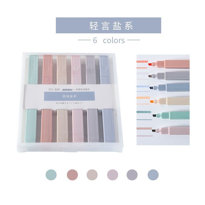 [PS] Stabilo highlighter pastel marker Highlighter marker Morandi color &amp; Macron pastel double tip 6 colors