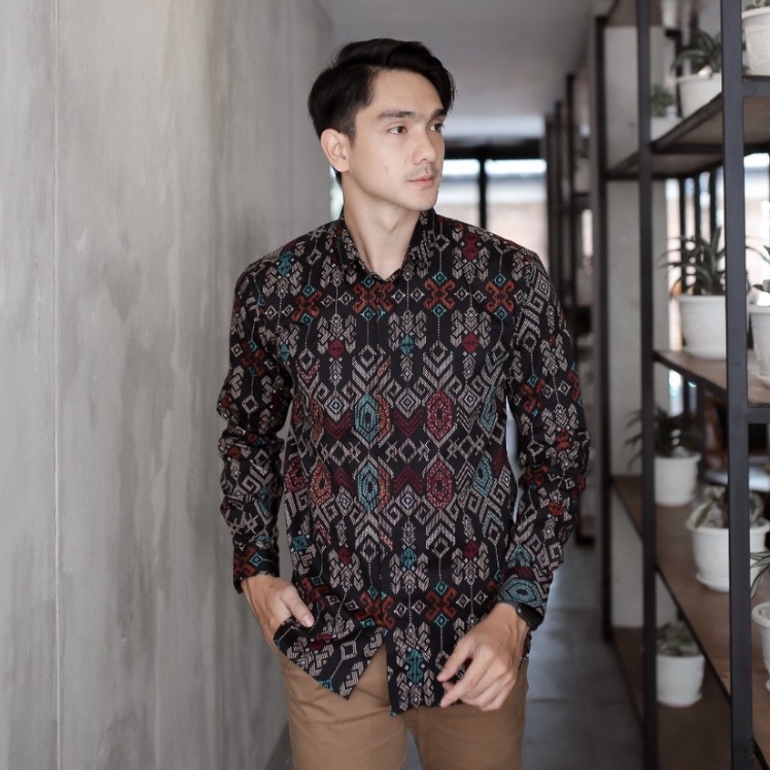Zorgan Batik Songket Lengan Panjang Batik Songket Premium Pria Casual