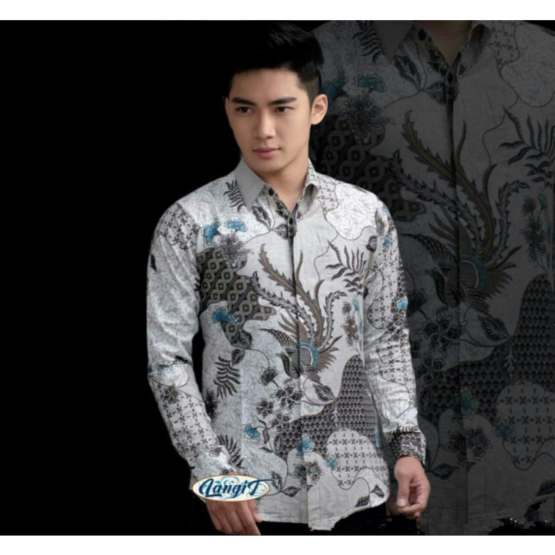 KEMEJA BATIK PRIA SIZE M L XL XXL  BSWART BatiK HRB026 Kenongo Hem Panjang Padi