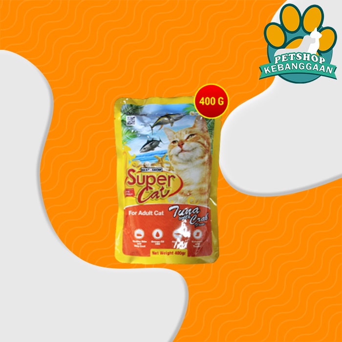 Super Cat Pouch Makanan Basah Kucing Wet Food SuperCat 400 Gram