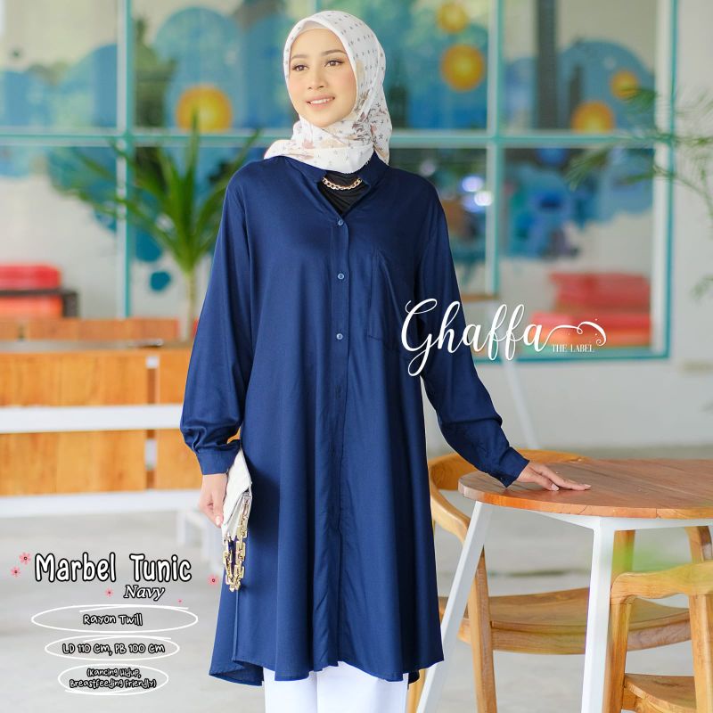 MARBEL TUNIK BY GHAFFA THE LABEL / TUNIK POLOS MUSLIMAH / Atasan wanita polos modern rekomended