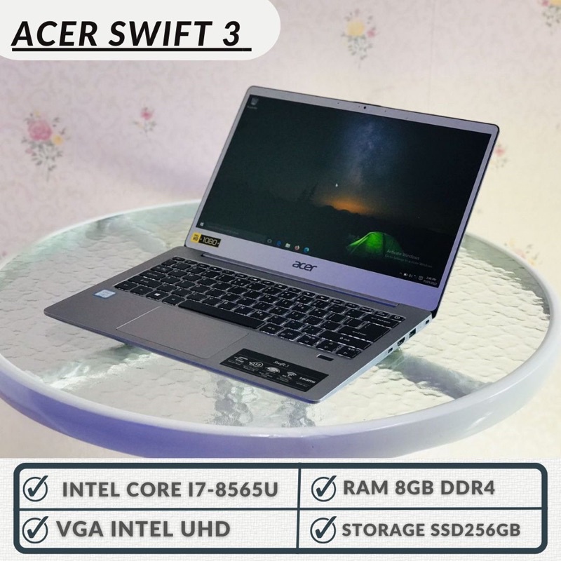 READY KN STOCK LAPTOP ACER SECOND LIKENEW TERMURAH!! ACER SWIFT 3 INTEL CORE I7–8565U RAM 8GB/SSD256