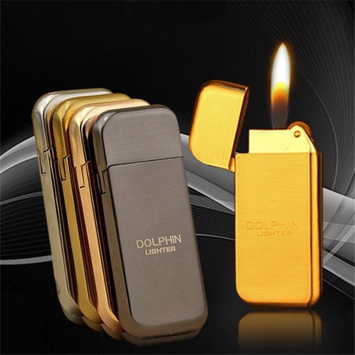 Korek Api Gas Mini Tipis Ultra Slim Lighter Kriket Butane Dolphin
