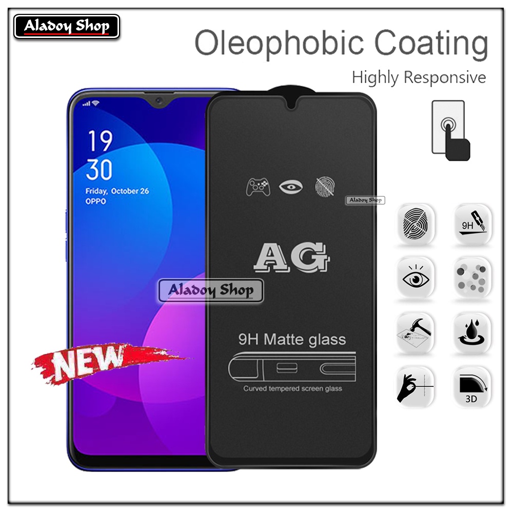 Paket 3IN1 Tempered Glass Layar Matte Anti Glare Oppo F11 Free Tempered Glass Camera dan Skin Carbon