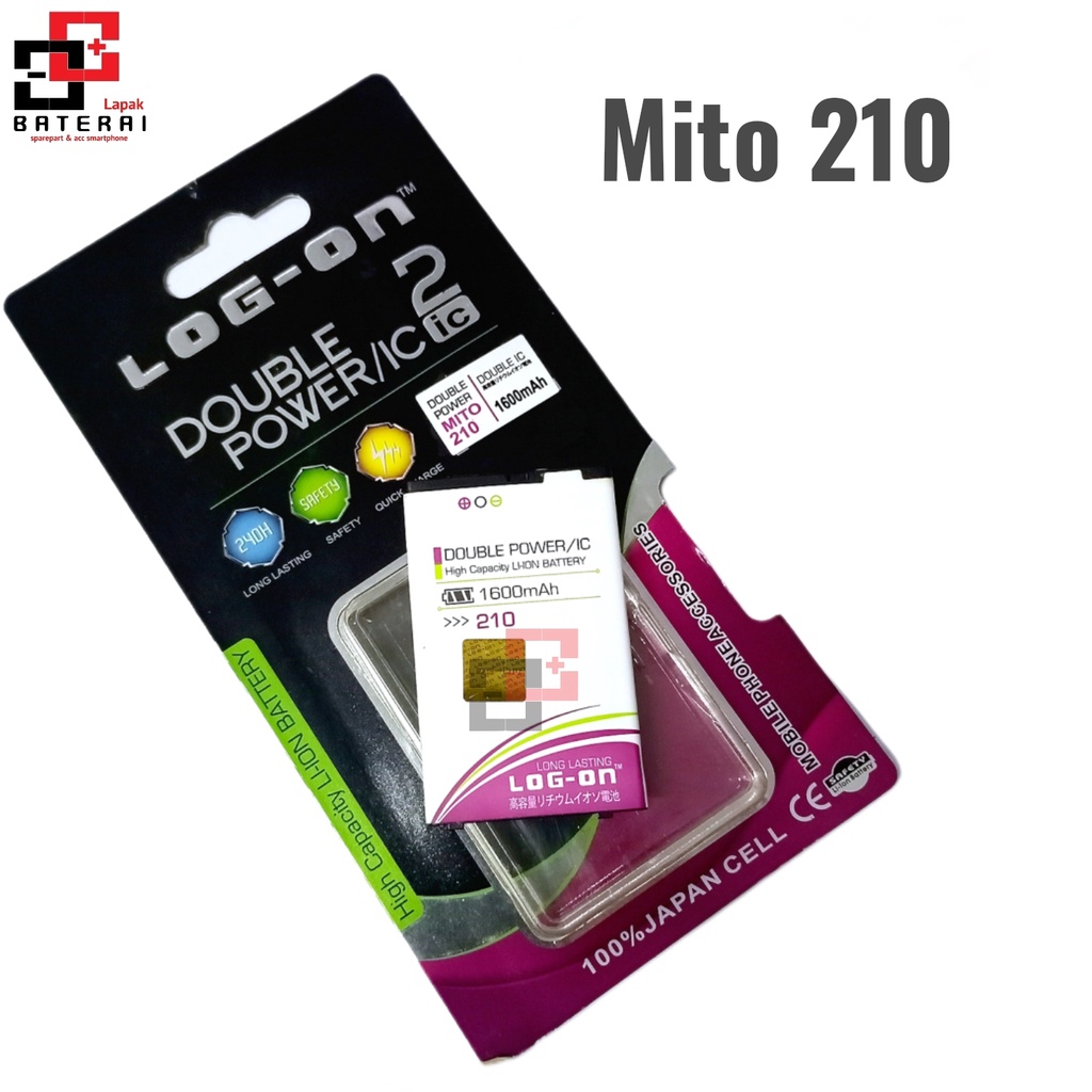 LOG - ON Baterai Mito 210 Double IC Protection Battery Batre