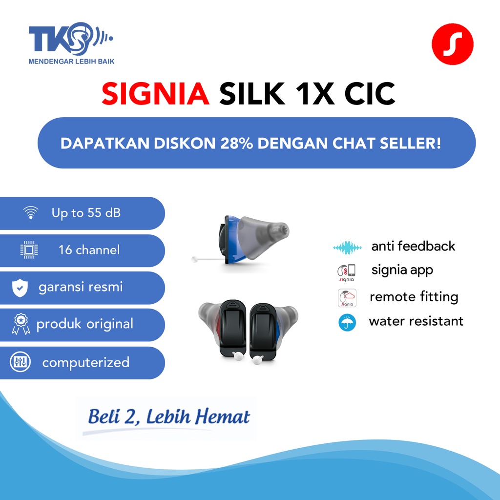 Alat Bantu Dengar Signia Silk Instant Click CIC 16 Channel